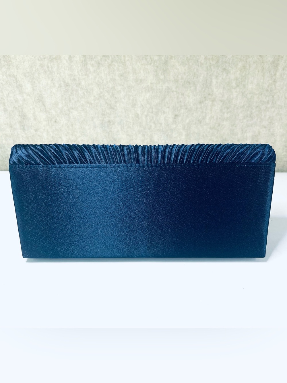Purse Clutch Satin Navy Blue Formal Wedding Prom Cocktail Party Mother of Bride - Picture 5 of 7